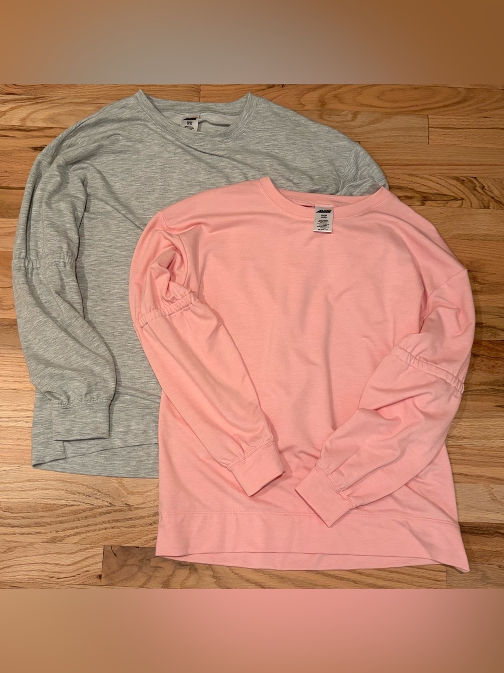 Two AVIA Long Sleeve Tops Pink & Gray Size Small